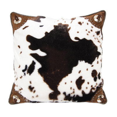 Wrangler Cowhide Corner Faux Cowhide Throw Pillow 18"X18"