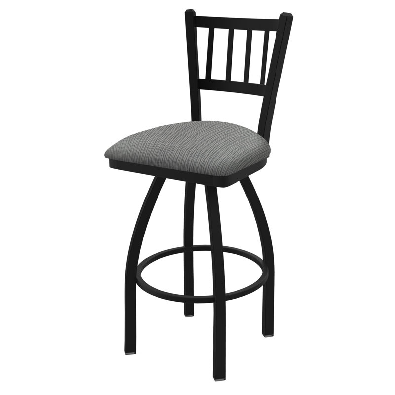 Tabouret pivotant XL 810 Contessa, Noir froissé, Tissu - charbon graphique, Tabouret de comptoir (siège d'une hauteur de 25 p