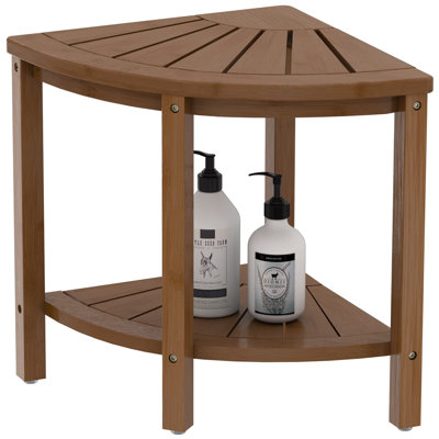 15.8'' W Wood Shower Bench