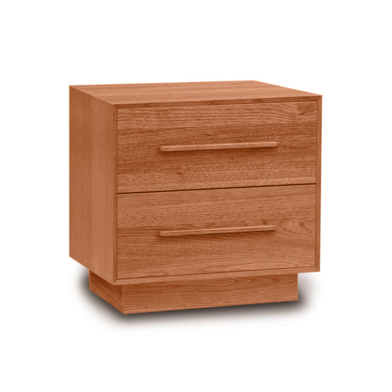 Moduluxe 2 - Drawer Solid Wood Nightstand, Natural Cherry
