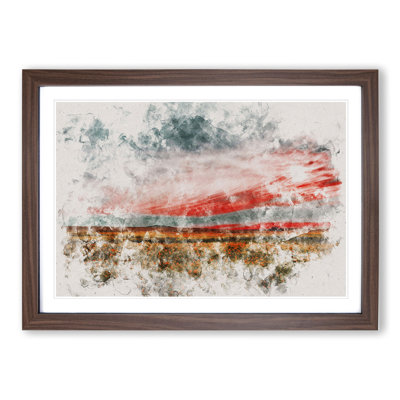 Meadow in South Africa Watercolour - Picture Frame Graphic Art