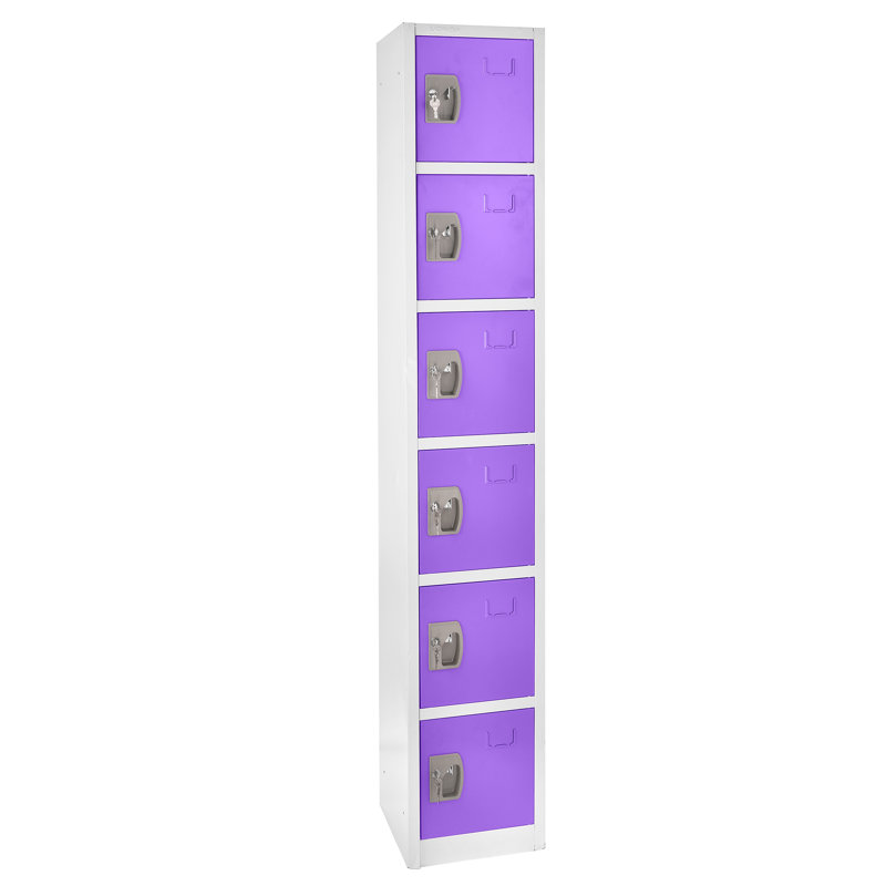12'' Wide Purple Steel 6-Tier Office Locker