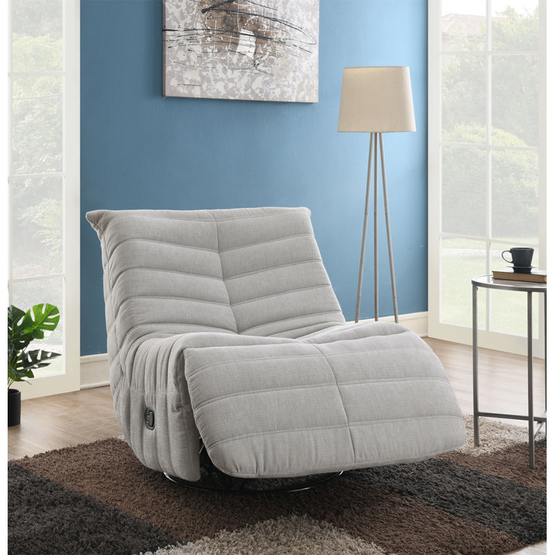 Fauteuil inclinable et oscillant Talmon Oyster Chenille, Gris huître