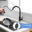 Robinet d'évier de cuisine, robinets de cuisine noirs avec douchette extractible en acier inoxydable-119337405