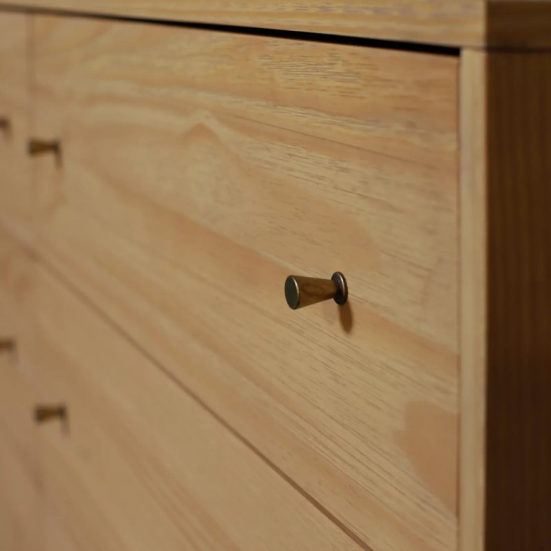 Mid Century 6-Drawer Dresser, Brushed Natural