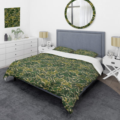 Camouflage vert tendance - ensemble de housse de couette abstrait - microfibre de polyester