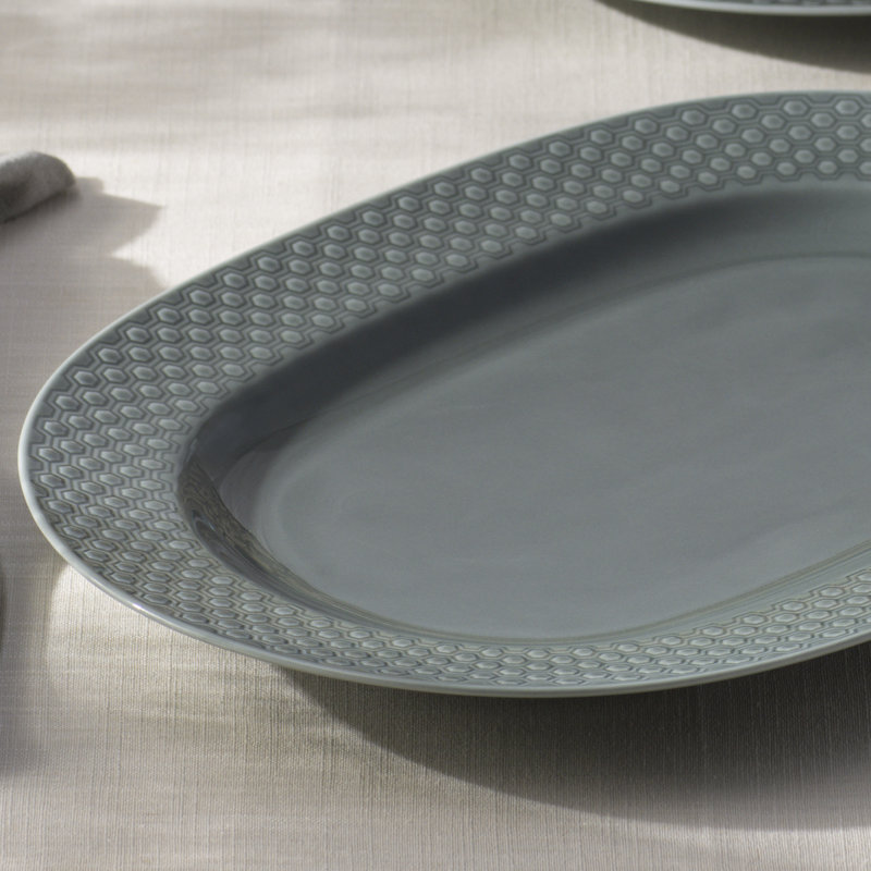 Kikko Oval Platter, 14", Moss
