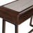 Modern Mango Wood & Travertine Console Table With Open Shelf And Sleek Curved Design