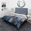 «Modern Abstract City A Wall of Skyscrapers» - Ensemble de housse de couette moderne - Polyester en microfibre-66393111