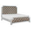 Mobilier de chambre en bois capitonné à boutons argentés