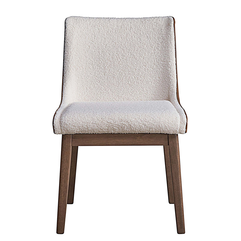 Chaises de salle à manger blanches et brunes (ensemble de 2)