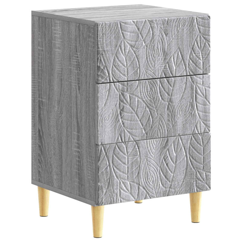 43cm W Composite Bedside Table, Grey Sonoma