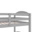 Lit simple superposé en forme de L avec lit gigogne gris-304460508