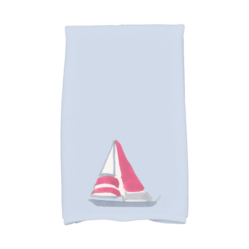 Serviette de bain à imprimé géométrique Aksel, Bleu