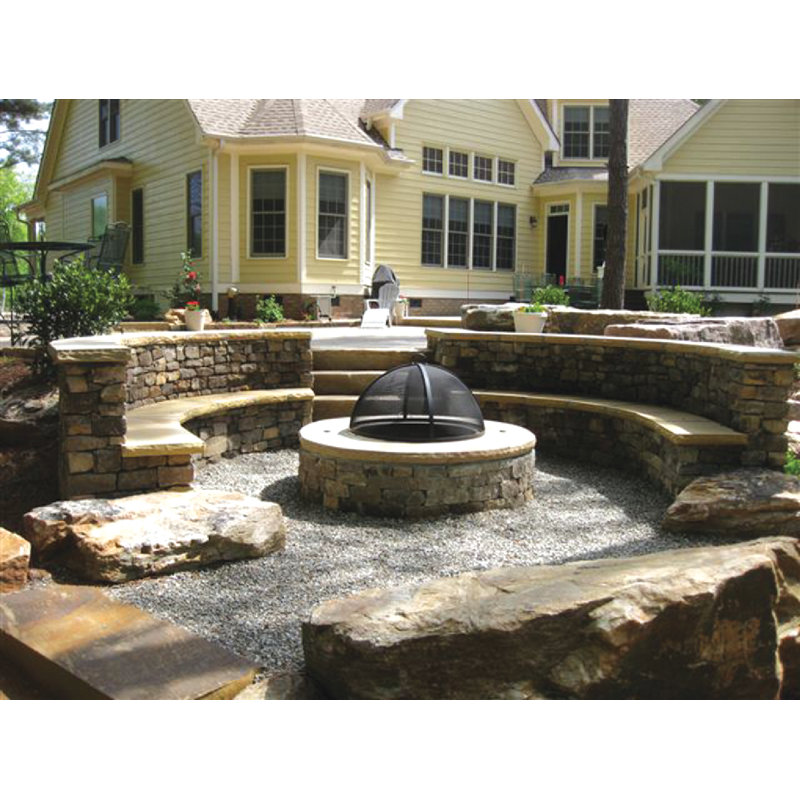Hybrid Steel Round Spark Screen, 17" H x 56" W x 56" D