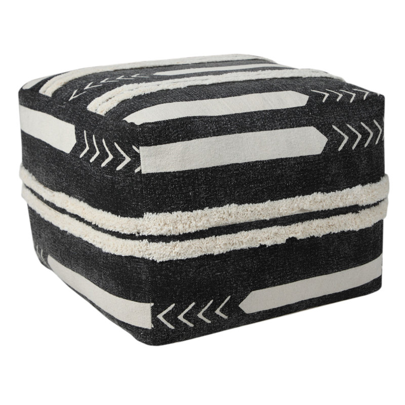 Repose-pieds 18 po noir 100% coton