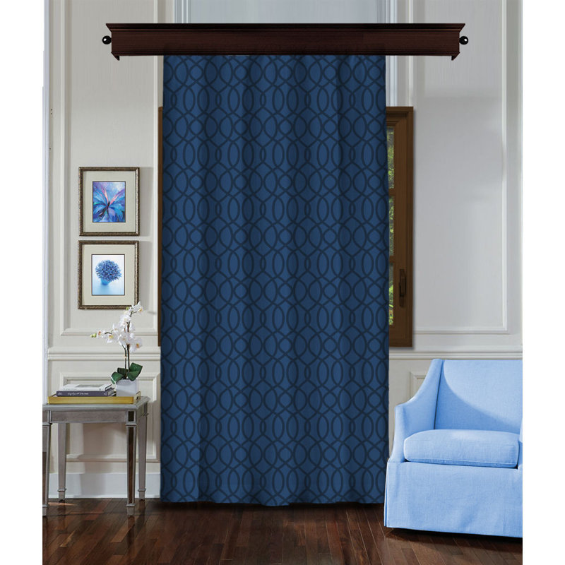 Rideau en polyester Atul, Bleu