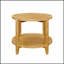 Table de bout ronde en bois avec tablette inférieure, parfaite pour les intérieurs de style campagne moderne et rustique, durable et élégante.