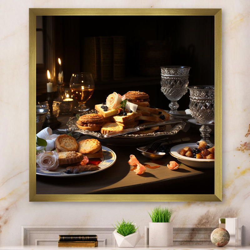 Judaïsme Matzah, fête de la Pâque III - impression, Cadre doré simple, H 30 po x l 30 po x P 1 po