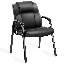 Chaise de conférence en similicuir avec accoudoirs rembourrés, chaise d'accueil pour salle d'attente, noire