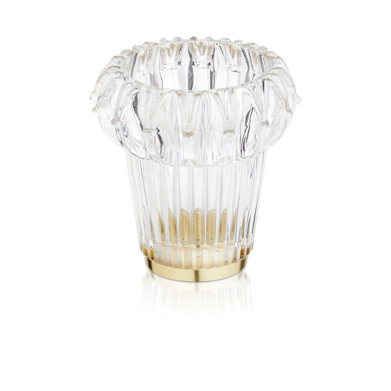New Wave Eyeball - Base Crystal Accent, Gold, 6" H x 6.3" W x 6.3" D