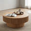 Table basse ronde 31,5 po avec rangement en bois massif