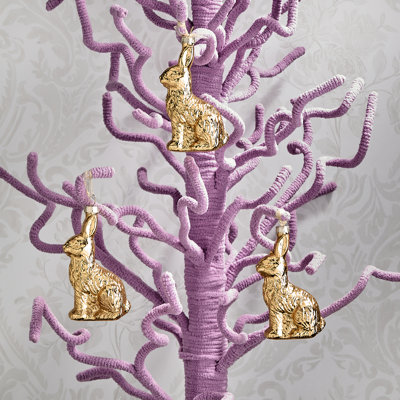 4" Glass Foiled Bunny Ornament