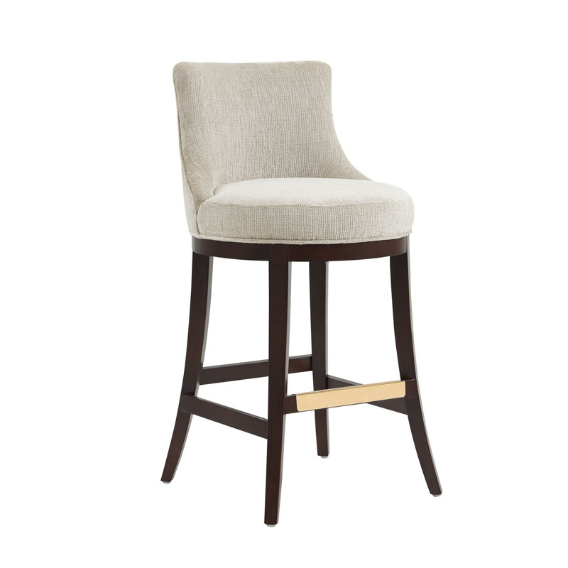 Tabouret de bar en chenille Lucia, Tabouret de bar (siège d'une hauteur de 29,4 po), Naturel, 1