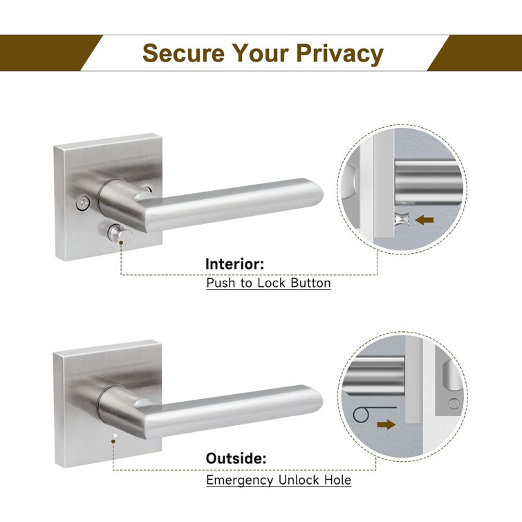 NOVOSOM STAINLESS STEEL TUBULAR LEVER DOOR LOCK HANDLE FOR HOME