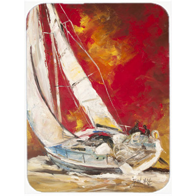 Caroline's Treasures Sailboat Glass Cutting Board