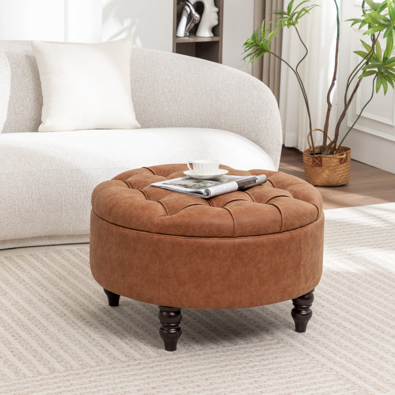 Upholstered Ottoman, Brown