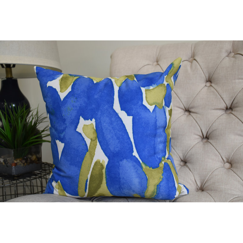 Sunset Tulip Square Pillow Cover & Insert, 16" x 16", Blue, Outdoor