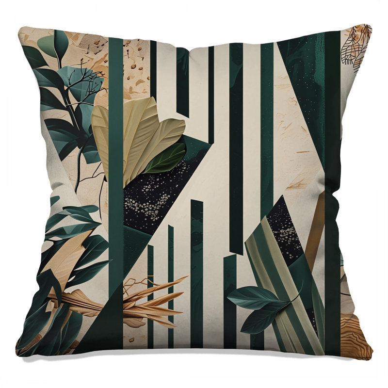 Coussins décoratifs à feuilles abstraites, 20 po x 20 po