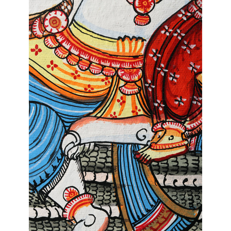 " Lord Narasimha With Lakshmi " Painting Print
