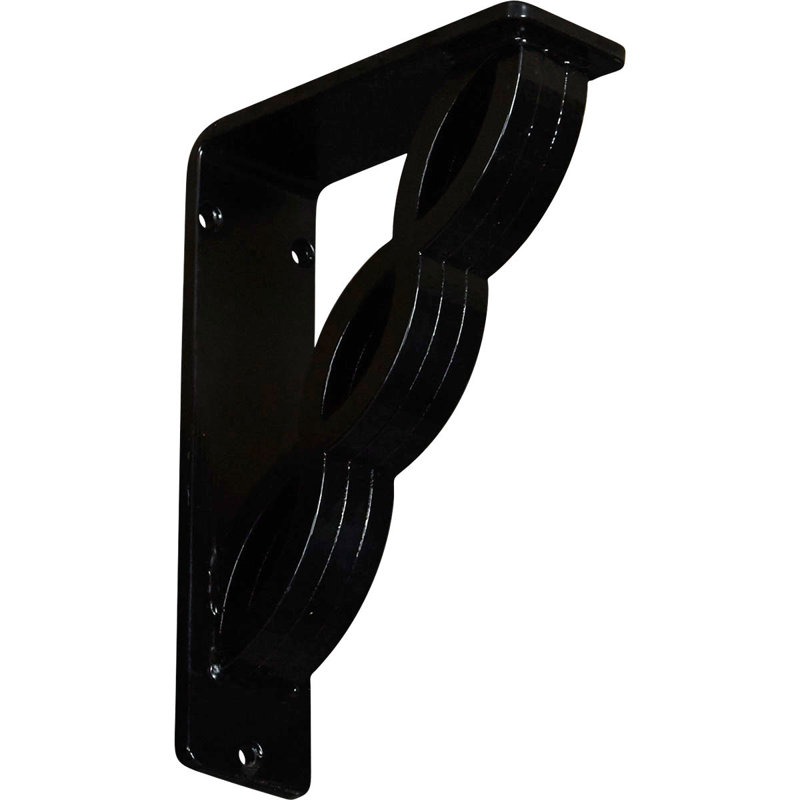 2"W x 5 1/2"D x 8"H Loera Wrought Iron Bracket, (Triple center brace) (4-Pack), 2" x 8"