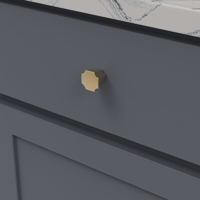 Monarch Collection Knob - 1-1/8" x 1-1/8 " Cabinet Knob - Transitional Hardware for Drawers & Cabinets, Brushed Golden Brass