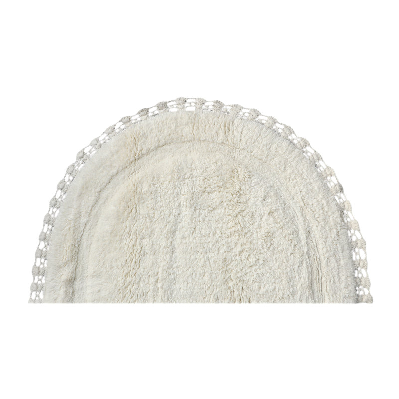 Sasuke 100% Cotton Non-Slip Bath Rug, Ivory