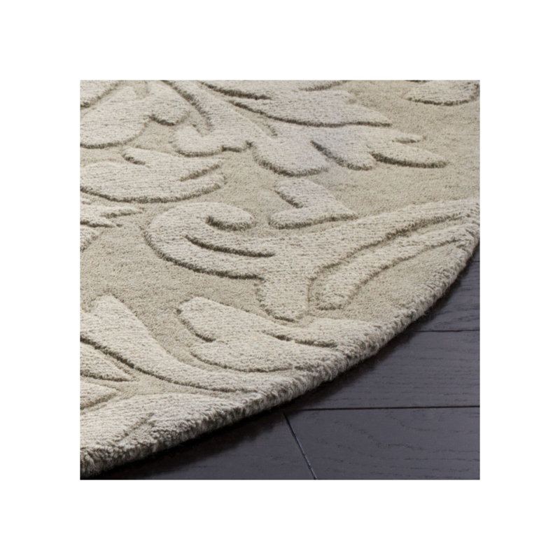 Montreal Hand Loomed Wool Floral Rug, Round 5'