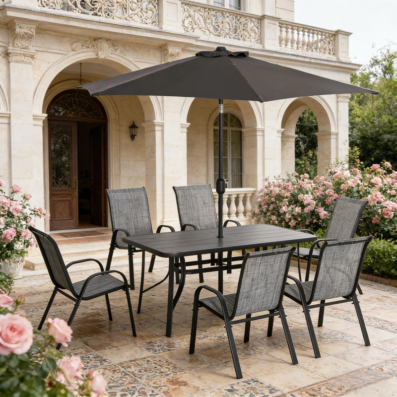 Ensemble de table et chaises d'extérieur, 8 pièces