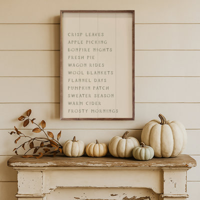 Autumn Activities List Green Text