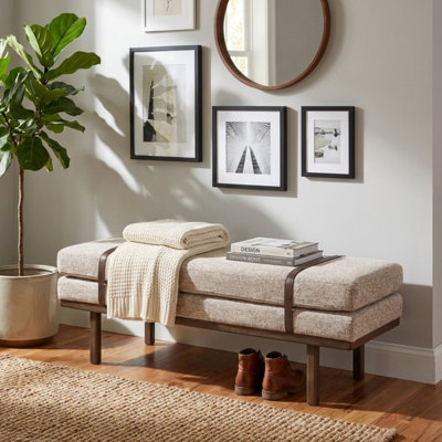 Azayvion Upholstered Bench with Wood Base