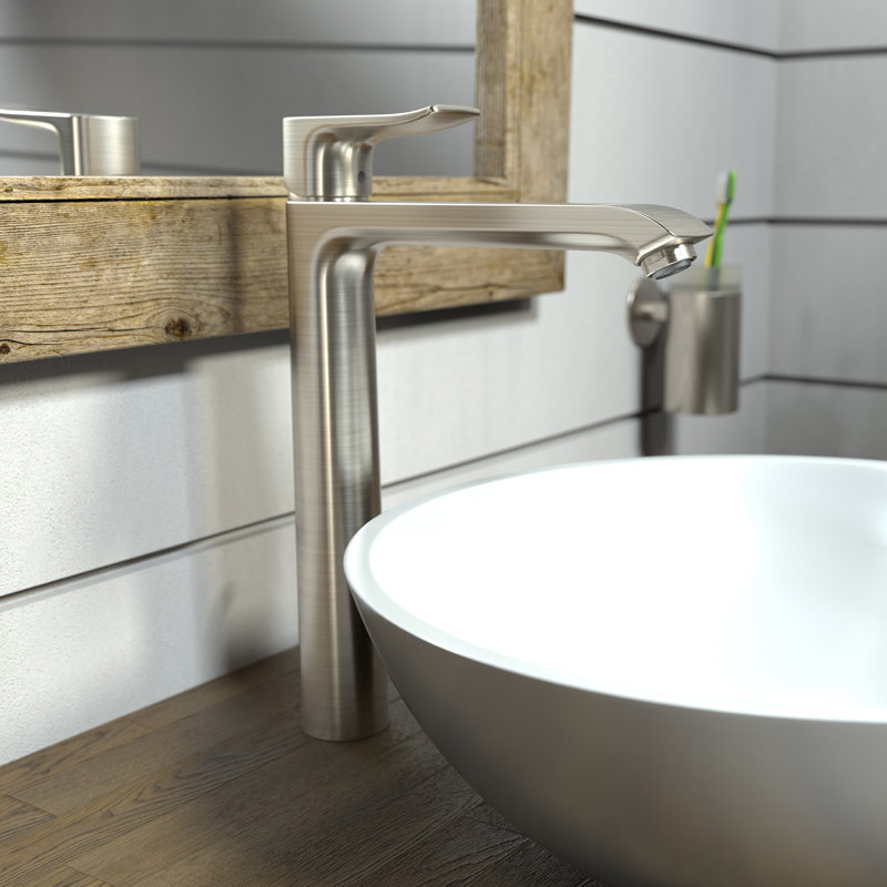 Robinet de salle de bain monotrou Metris E, Nickel brossé