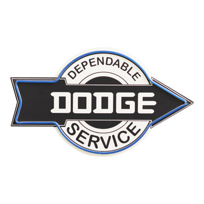 Vintage Dodge LED Plaque Sign - Retro Lighted Wall Decor, Classic Automotive Neon-Style Sign