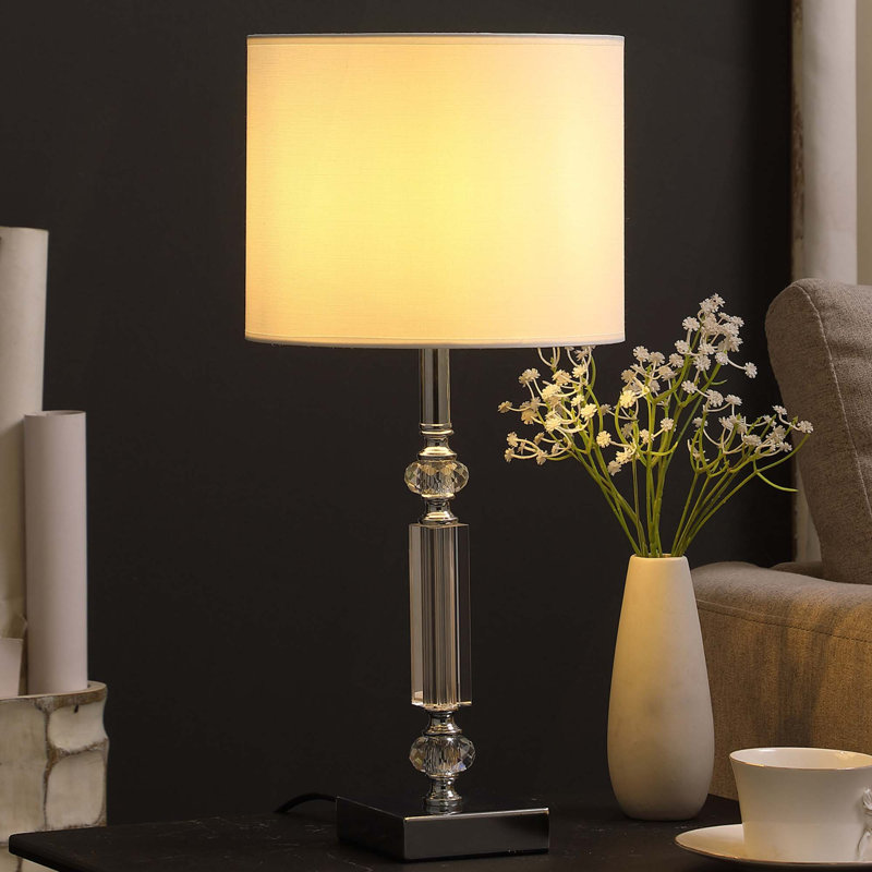 Lampe de table moderne à colonne en cristal taillé 19,75 po Elon