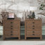 Ensemble de 2 tables de chevet en bois avec station de charge, tables de chevet, table de chevet 3 tiroirs et tiroirs