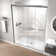 50" - 54" W x 70" H Double Sliding Semi-Frameless Shower Door with 1/4" (6mm) Clear Tempered Glass