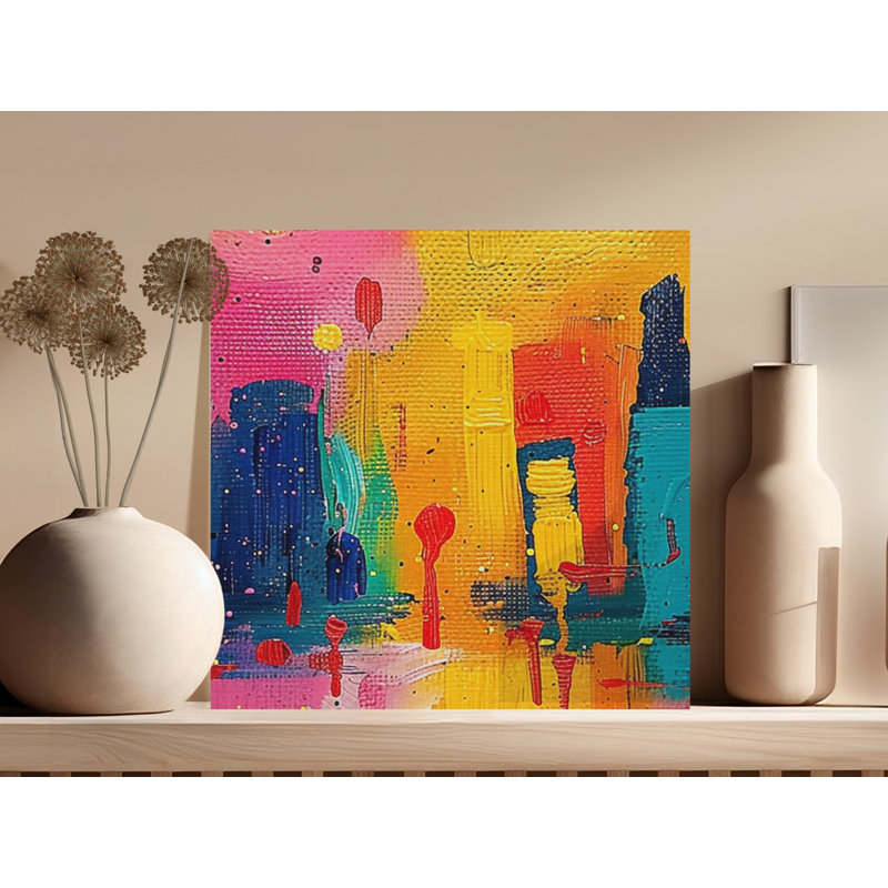 Abstract Cityscape Wall Art, City Painting, Modern Art Print, Home Decor, Canvas Wall Art, Ready to Hang, Multiple Sizes