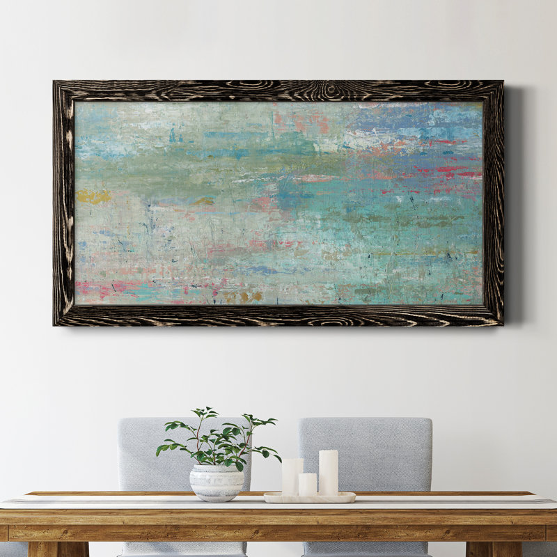 Pastel Watergarden - peinture sur toile encadrée, Noir