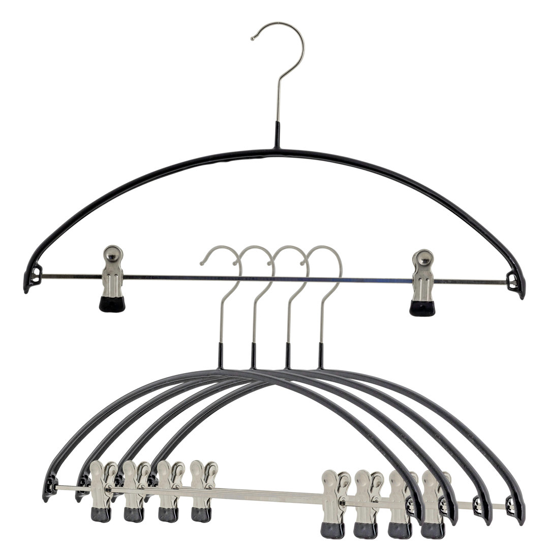 Euro Metal Non-Slip Hangers With Clips for Suit/Coat (Set of 5) Mawa 