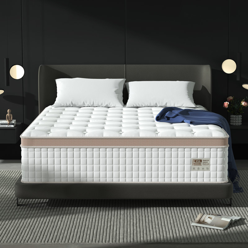 12"/14"Medium Hybrid Mattress with Pocket Springs & Cooling Gel Foam,Pressure Relief,Motion Isolation & Edge Support, King